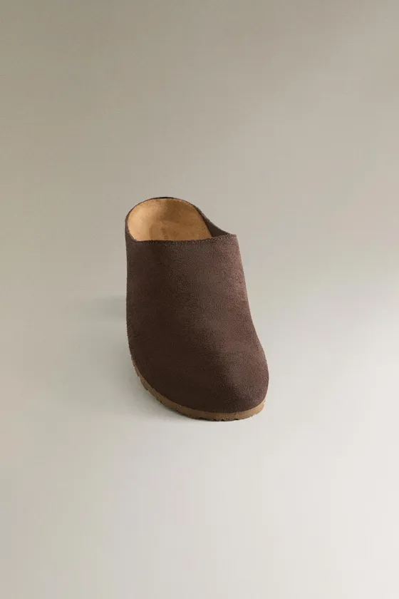 Классические кожаные сабо zara