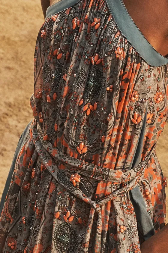 Платье-халтер с принтом limited edition