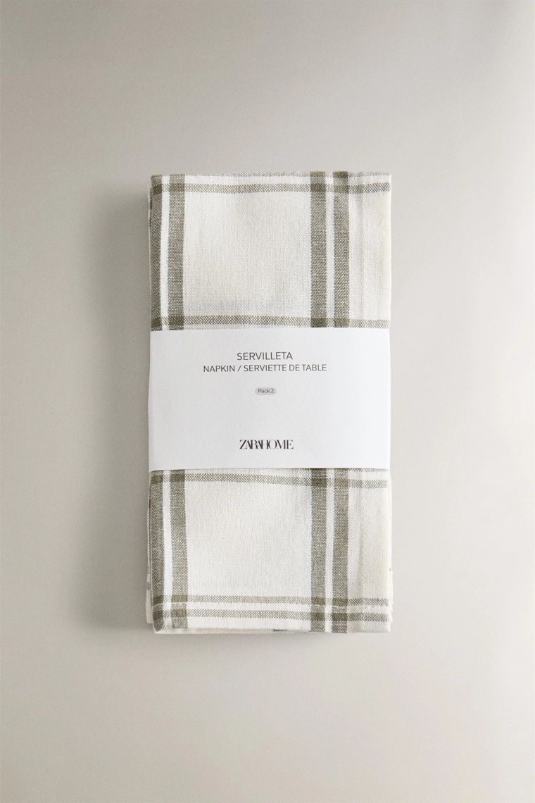 Хлопковые салфетки в клетку