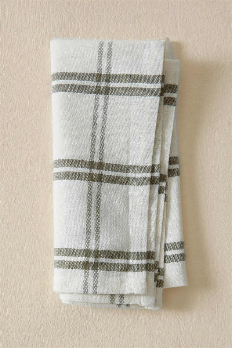 Хлопковые салфетки в клетку