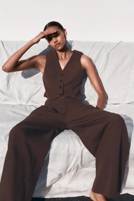 Брюки zara из льна