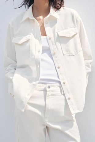 Джинсовая рубашка — коллекция Zara «Zw»- Заказать в России