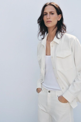 Джинсовая рубашка — коллекция Zara «Zw»- Заказать в России