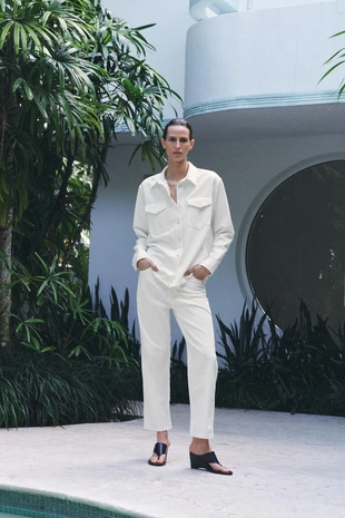 Джинсовая рубашка — коллекция Zara «Zw»- Заказать в России