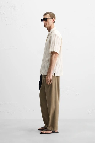 Рубашка из рельефной ткани в полоску- Заказать в России