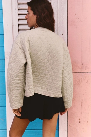 Стеганая куртка из смесового льна