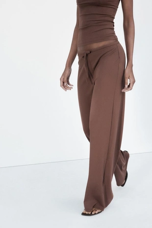 Купить Zara Брюки STRAIGHT-LEG из рельефной ткани