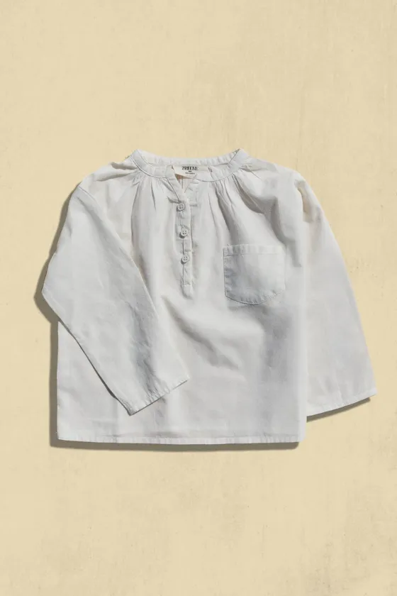 Детский хлопковый блузон прямого покроя zara