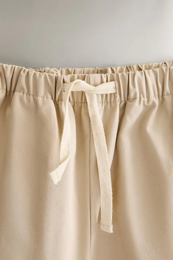 Детские хлопковые брюки из твила zara