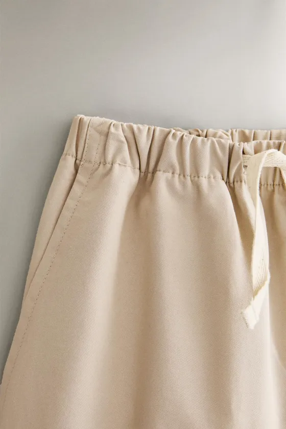 Детские хлопковые брюки из твила zara