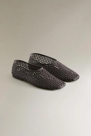 Плетеные балетки из кожи- Заказать в России