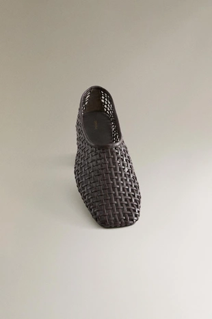 Плетеные балетки из кожи- Заказать в России