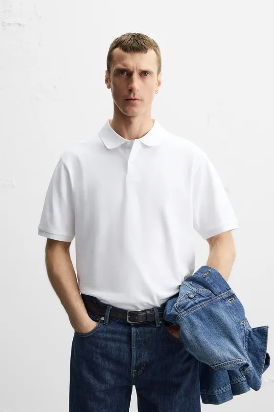 ПОЛО ИЗ ТКАНИ ПИКЕ С ЭФФЕКТОМ ПОТЕРТОСТИ