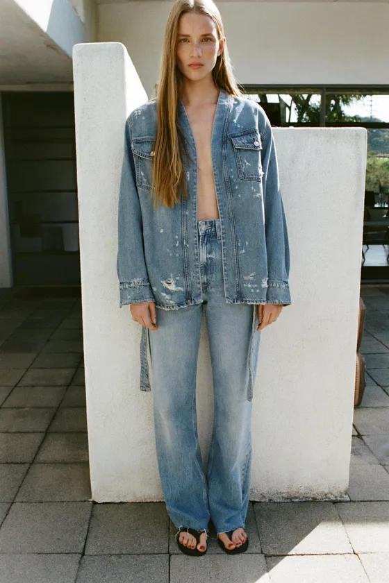 ДЖИНСЫ С ВЫСОКОЙ ПОСАДКОЙ TRF WIDE LEG