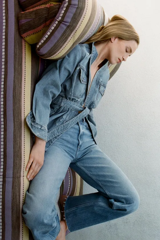ДЖИНСЫ С ВЫСОКОЙ ПОСАДКОЙ TRF WIDE LEG