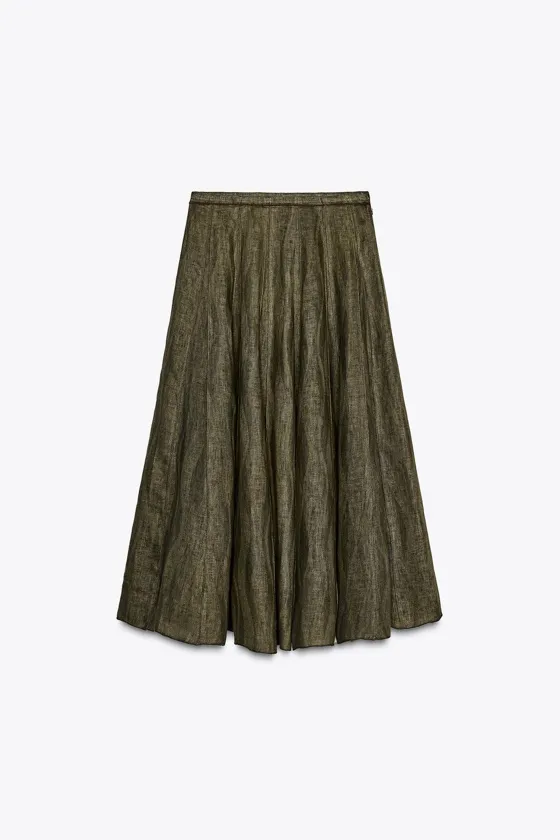 ПЛАТЬЕ МИДИ ИЗ 100% ЛЬНА — ZW COLLECTION