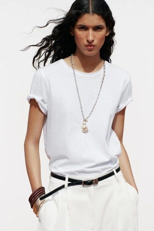 Футболка из ткани с эффектом потертости