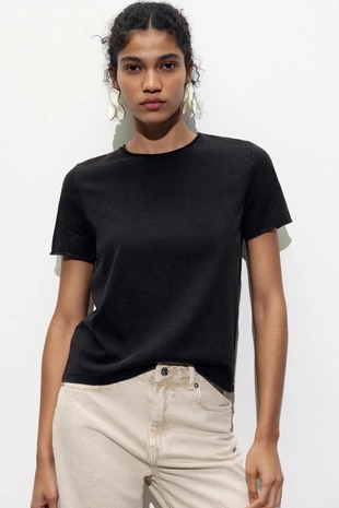 Футболка из ткани с эффектом потертости