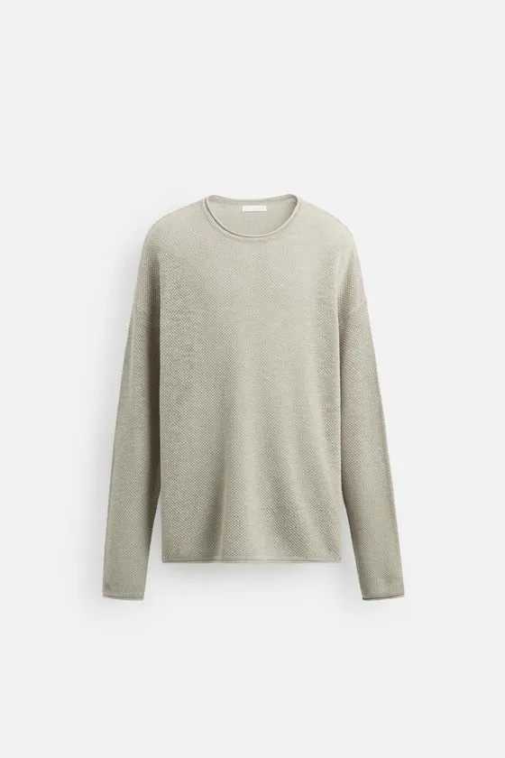 СВИТЕР RELAXED FIT ИЗ РЕЛЬЕФНОЙ ТКАНИ