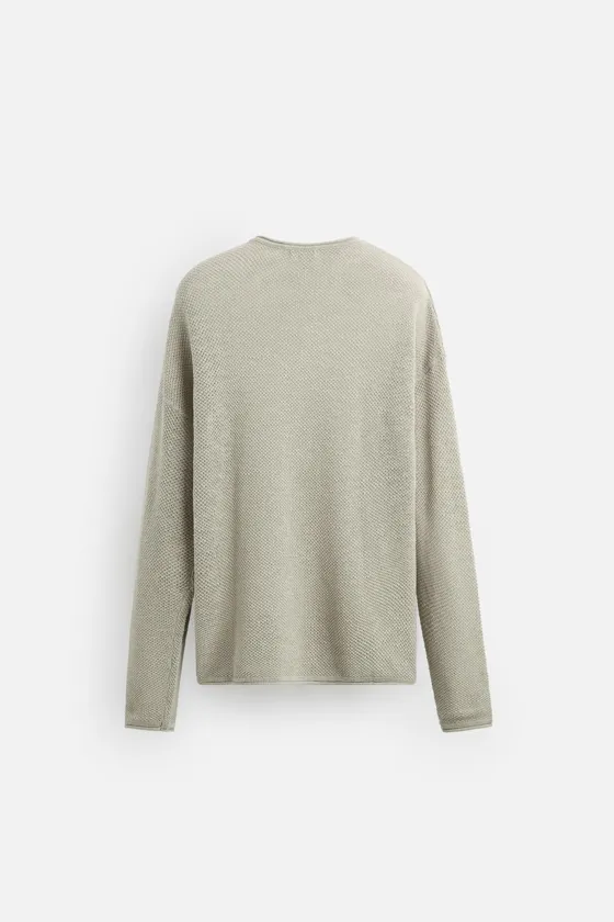 СВИТЕР RELAXED FIT ИЗ РЕЛЬЕФНОЙ ТКАНИ