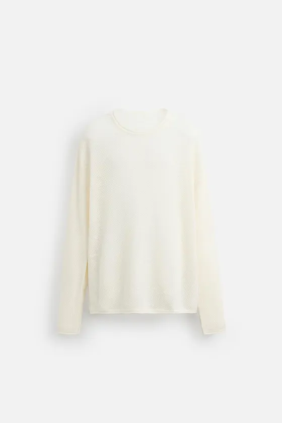 СВИТЕР RELAXED FIT ИЗ РЕЛЬЕФНОЙ ТКАНИ