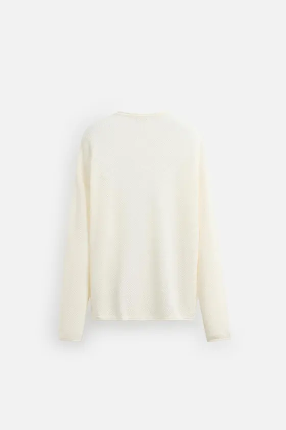 СВИТЕР RELAXED FIT ИЗ РЕЛЬЕФНОЙ ТКАНИ