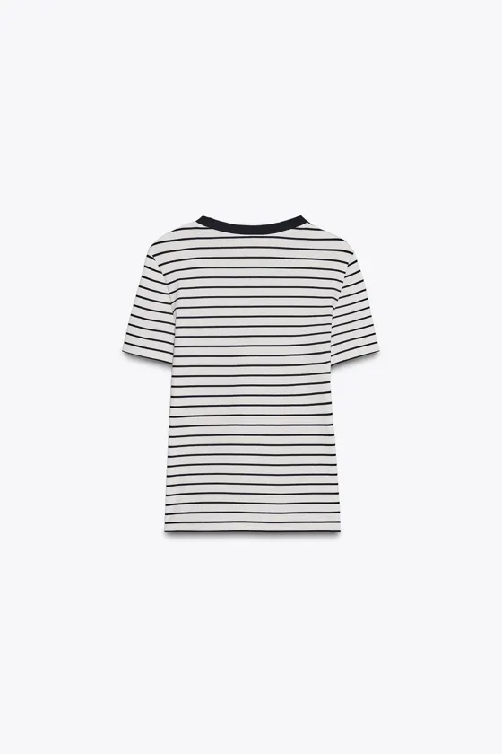 ФУТБОЛКА В ПОЛОСКУ С ПУГОВИЦАМИ