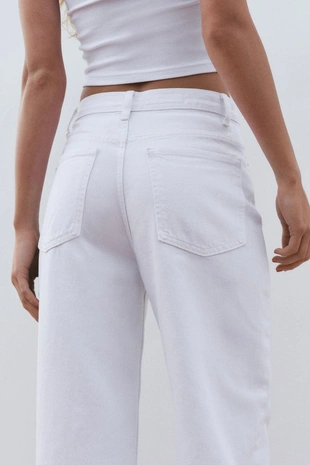 Джинсы TRF WIDE-LEG с высокой посадкой и косой застежкой- Заказать в России