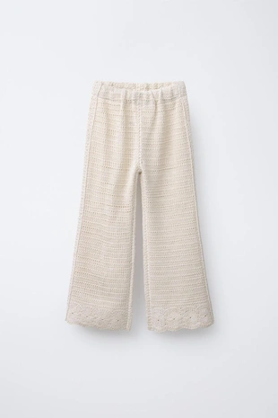 Брюки-кюлоты из кружева кроше с цветочным узором- Заказать в России