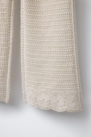 Брюки-кюлоты из кружева кроше с цветочным узором- Заказать в России