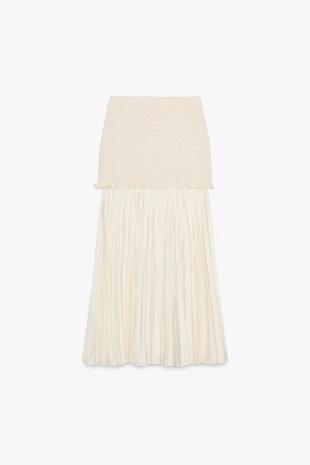 Трикотажная юбка с контрастными деталями- Заказать в России