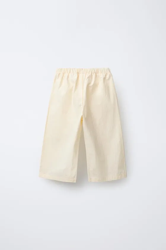 БРЮКИ ИЗ ПОПЛИНА С КРУЖЕВНЫМИ ДЕТАЛЯМИ