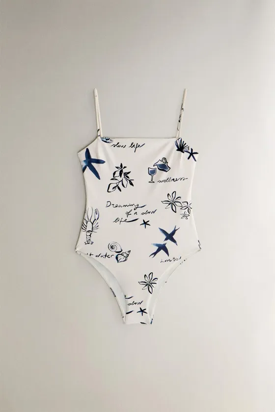 Пляжный купальник с принтом