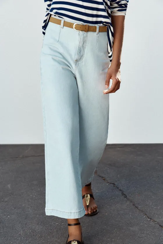 ДЖИНСЫ Z1975 WIDE LEG CROPPED С ВЫСОКОЙ ПОСАДКОЙ И РЕМНЕМ