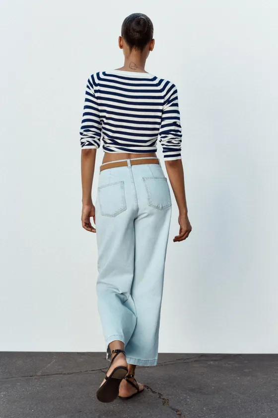 ДЖИНСЫ Z1975 WIDE LEG CROPPED С ВЫСОКОЙ ПОСАДКОЙ И РЕМНЕМ