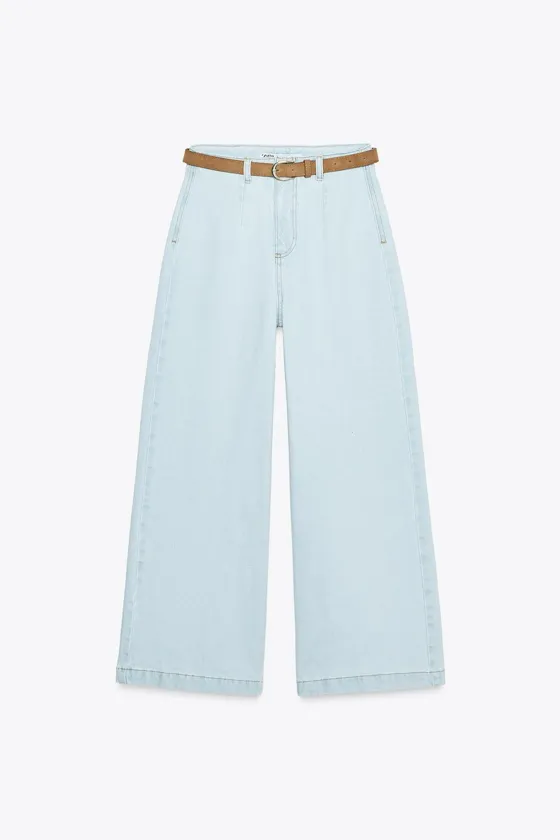 ДЖИНСЫ Z1975 WIDE LEG CROPPED С ВЫСОКОЙ ПОСАДКОЙ И РЕМНЕМ