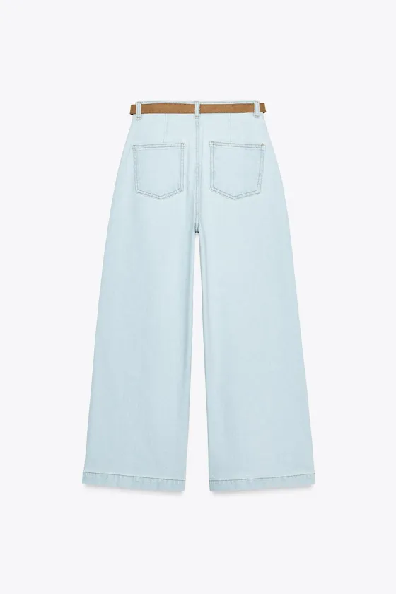 ДЖИНСЫ Z1975 WIDE LEG CROPPED С ВЫСОКОЙ ПОСАДКОЙ И РЕМНЕМ