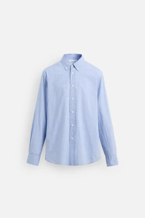 РУБАШКА REGULAR FIT ИЗ ЖАТОЙ ТКАНИ
