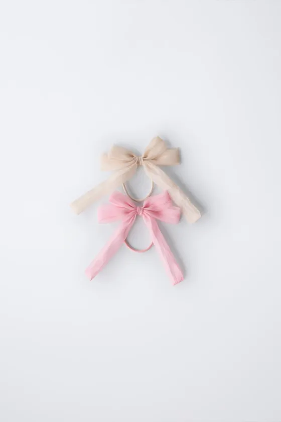 НАБОР ИЗ 2 РЕЗИНОК ДЛЯ ВОЛОС С БАНТОМ ИЗ ОРГАНЗЫ