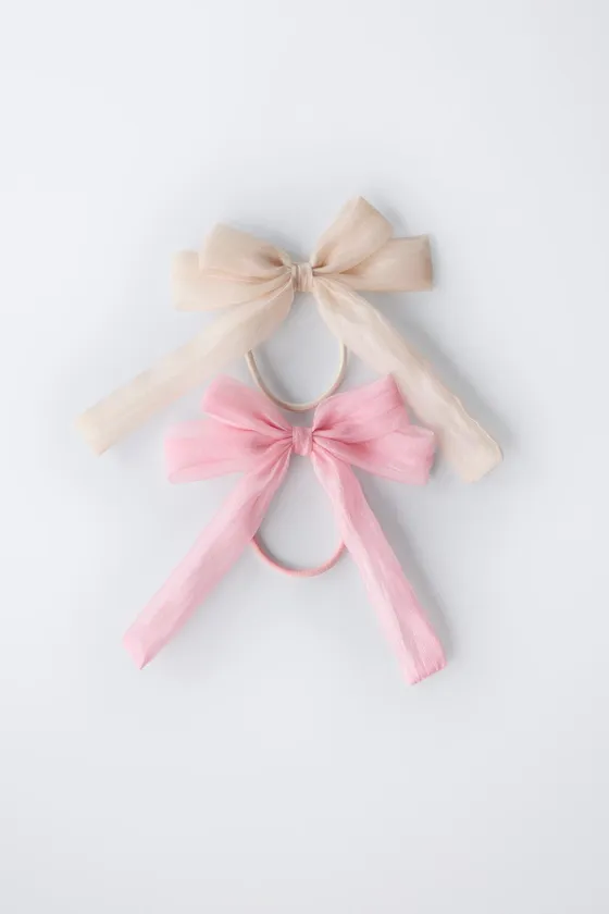 НАБОР ИЗ 2 РЕЗИНОК ДЛЯ ВОЛОС С БАНТОМ ИЗ ОРГАНЗЫ