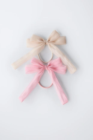 Набор из 2 резинок для волос с бантом из органзы- Заказать в России