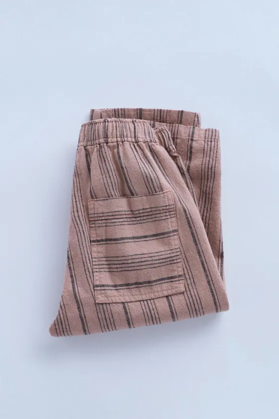 TIMELESZ - БРЮКИ ИЗ СМЕСОВОГО ЛЬНА В ПОЛОСКУ