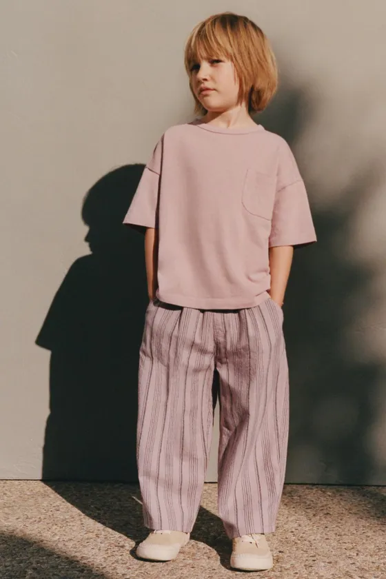 TIMELESZ - БРЮКИ ИЗ СМЕСОВОГО ЛЬНА В ПОЛОСКУ