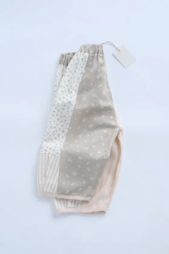 БРЮКИ BAGGY В СТИЛЕ ПЭЧВОРК ИЗ 100% ЛЬНА — TIMELESZ