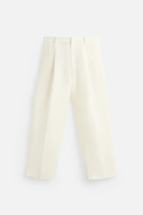 БРЮКИ RELAXED FIT ИЗ РЕЛЬЕФНОЙ ТКАНИ