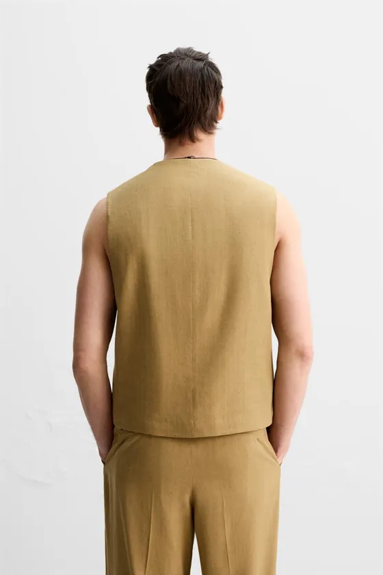 ЖИЛЕТ RELAXED FIT ИЗО ЛЬНА И ЛИОЦЕЛЛА - LIMITED EDITION