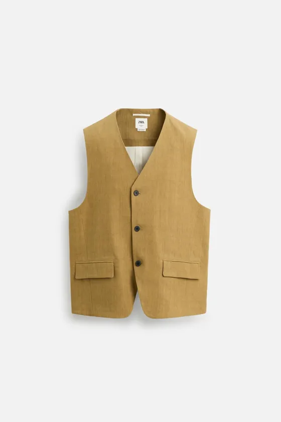 ЖИЛЕТ RELAXED FIT ИЗО ЛЬНА И ЛИОЦЕЛЛА - LIMITED EDITION