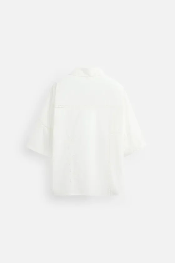 РУБАШКА RELAXED FIT С КРУЖЕВОМ