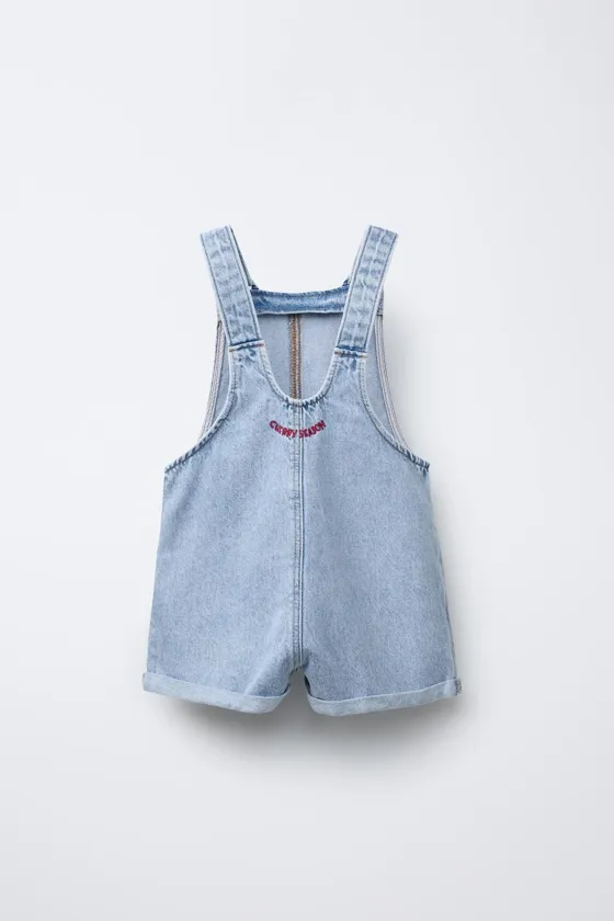 ДЖИНСОВЫЙ КОМБИНЕЗОН С ВЫШИВКОЙ «ВИШНЯ»