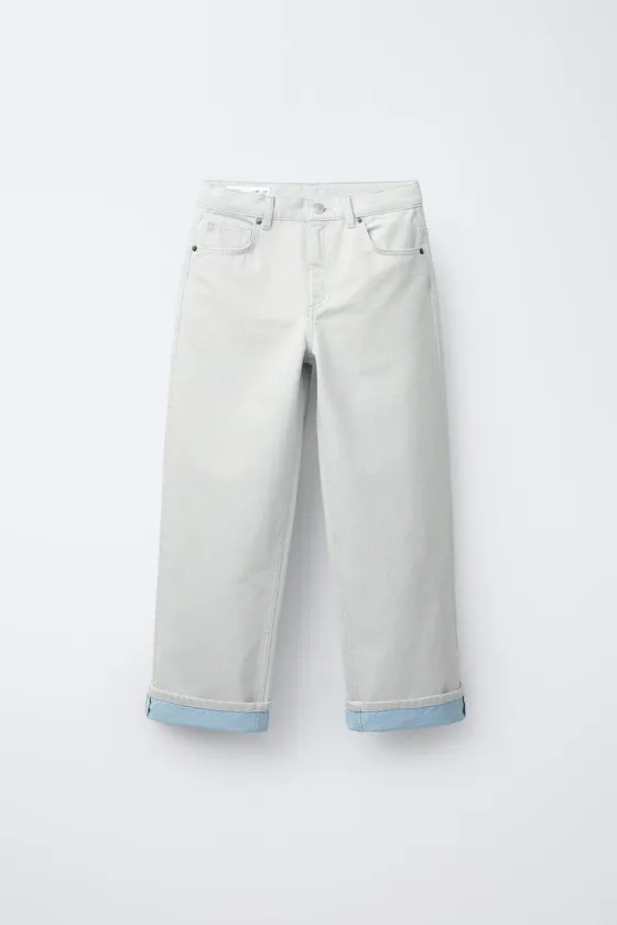 ДЖИНСЫ WIDE LEG С ОТВОРОТАМИ
